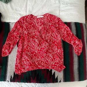 LUSH drapey wrap top with button closure, size S